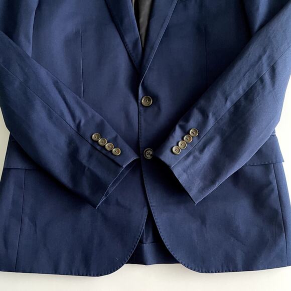 NWT J.Crew Crosby Classic Fit Suit Italian Cotton 38S Larusmiani Blue - Picture 6 of 16